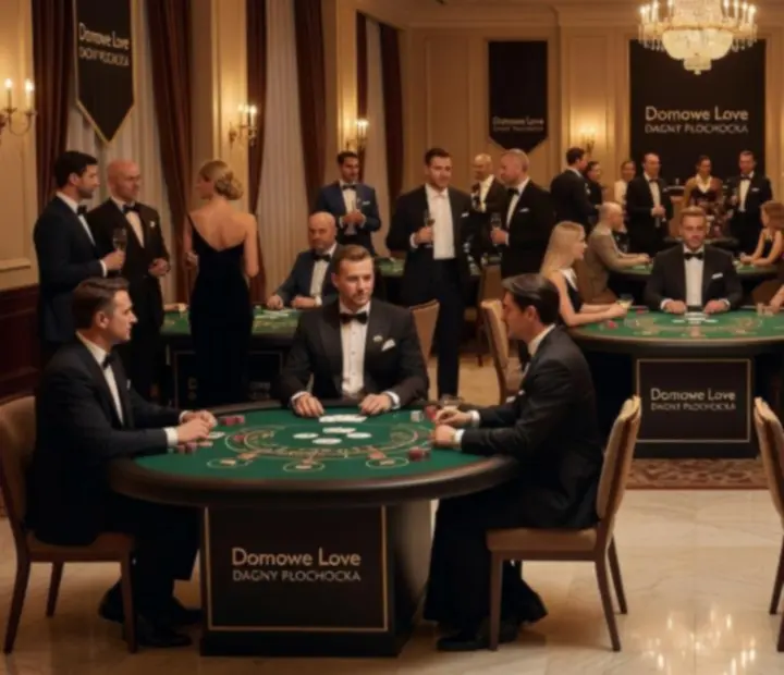 Evento aziendale elegante con tavoli da gioco tematici e ospiti in abito da sera
