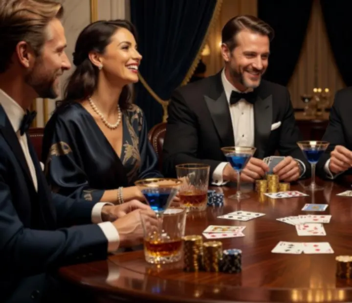 Serata poker ricreativa in un ambiente VIP con croupier professionista
