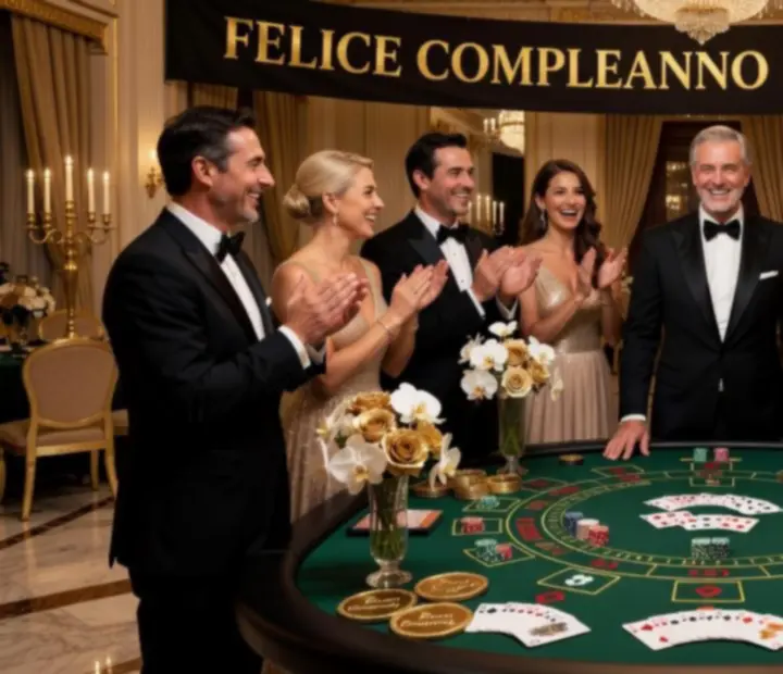 Compleanno elegante con allestimento a tema casin&ograve;